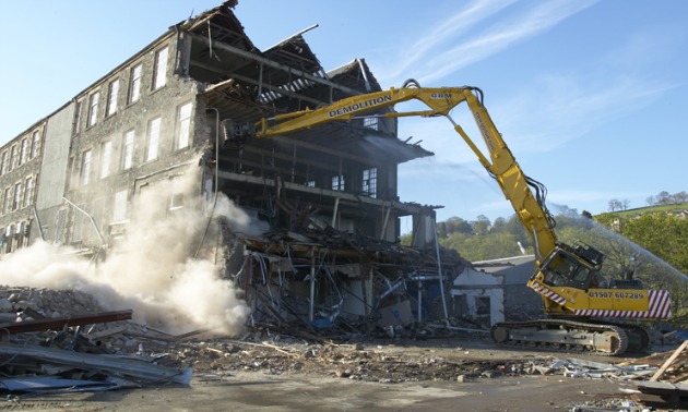 HOUSE DEMOLISHED BY FORKLIFT