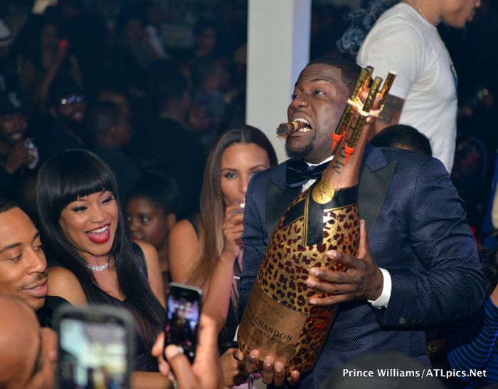 Kevin Hart With Moet Nir Leopard Bottle