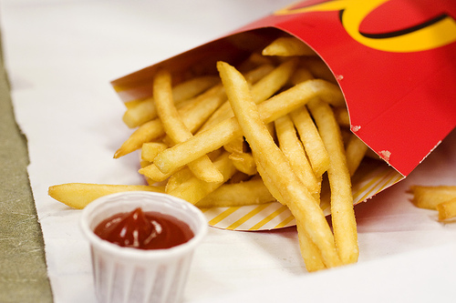 French fries on smash