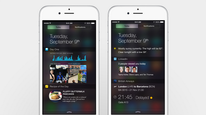 notification panel iphone
