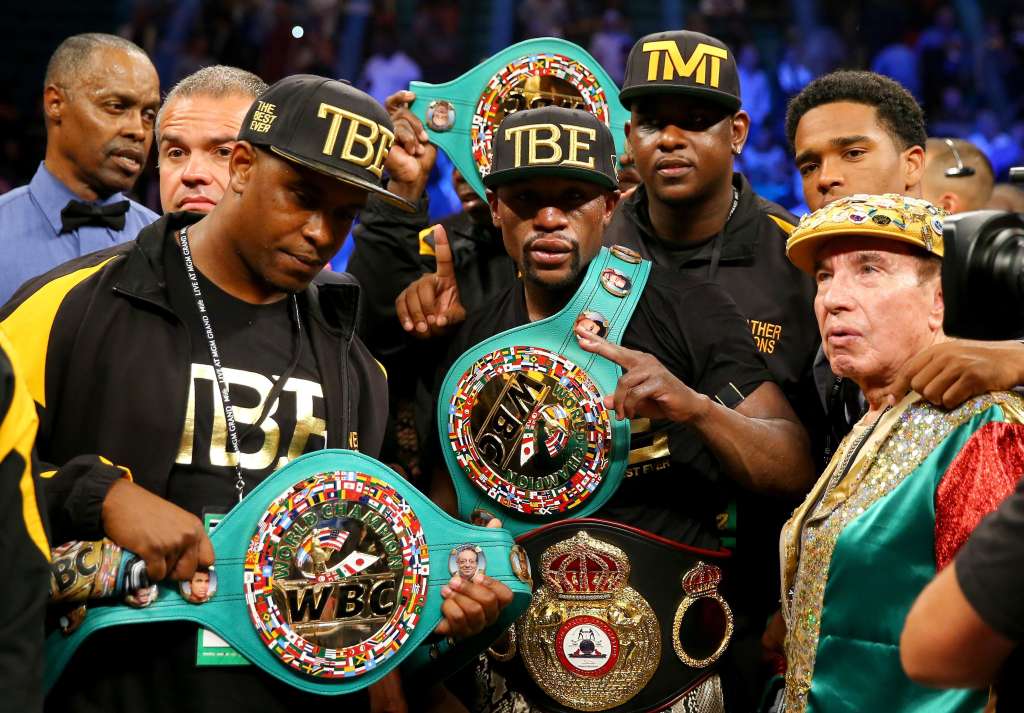 Floyd Mayweather Jr. gets ready for his May 2 fight against Manny Pacquiao.