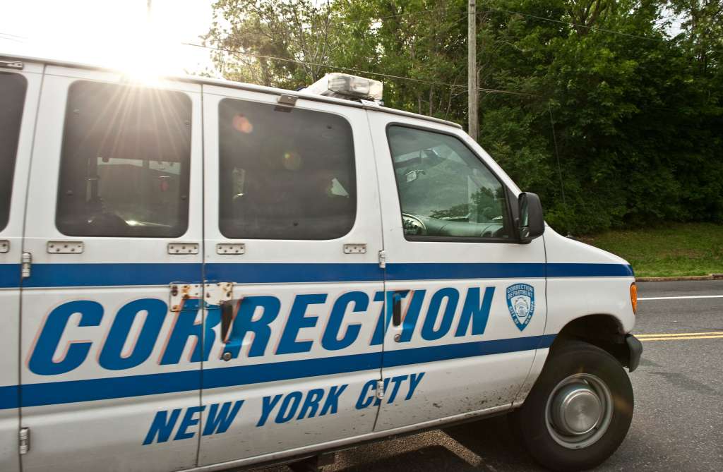A New York City Corrections van carrying