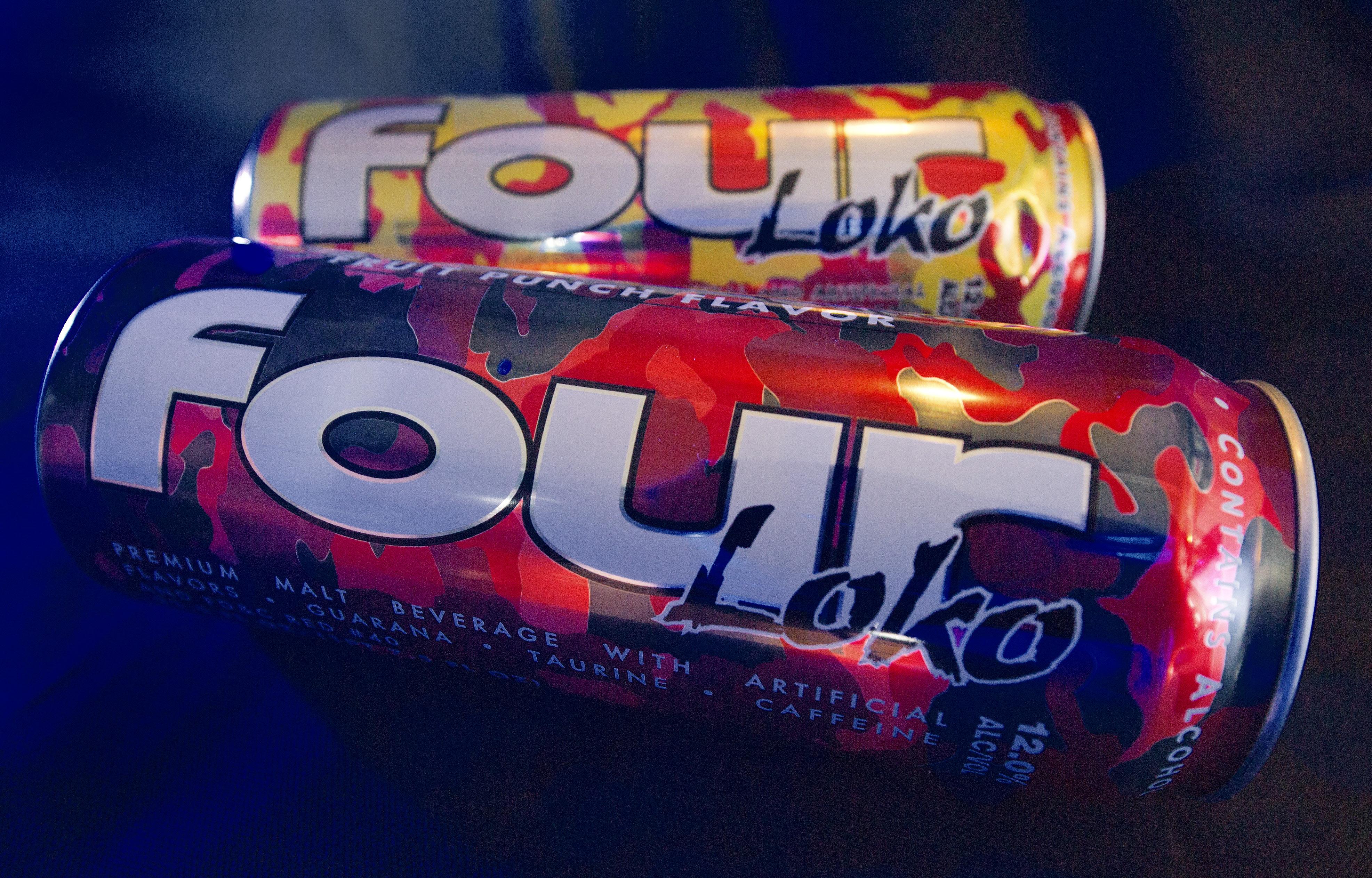 Two cans of the 23.5 ounce 'Four Loko' m