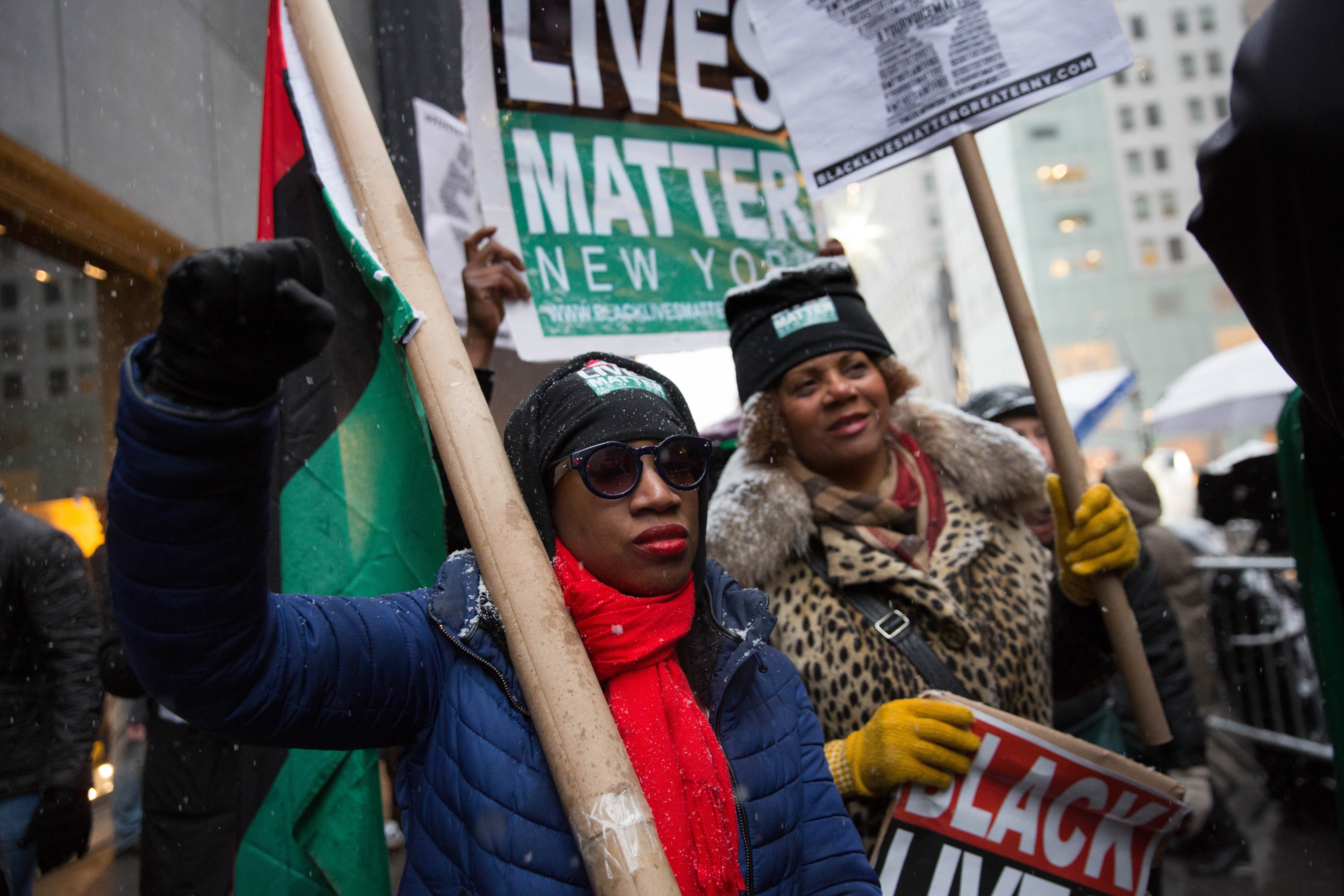 Black Lives Matter Organizes March To Trump Tower Ahead Of Martin Luther King Day
